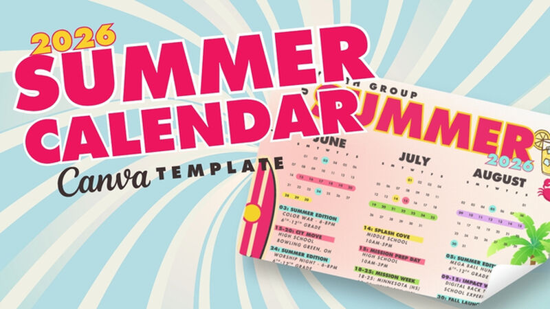2026 Summer Calendar Canva Template